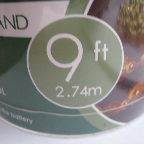 LED Lighted Bead Christmas Garland Amber Lights Meil Creations 9 Feet Battery Op - Picture 4 of 14